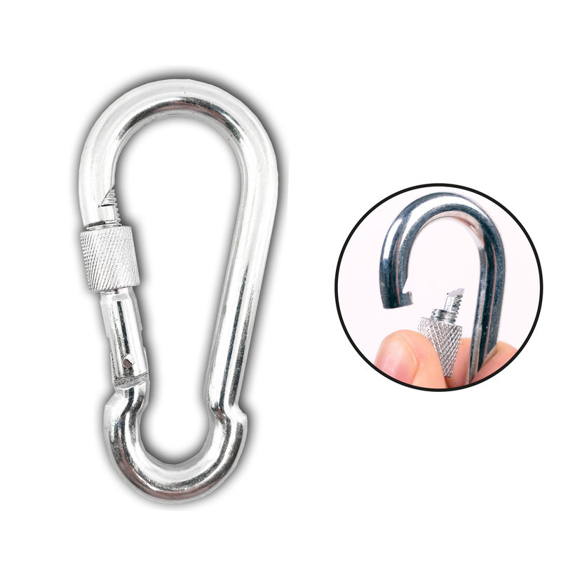 Karabiner rögzítőanyával horganyzott 6mm